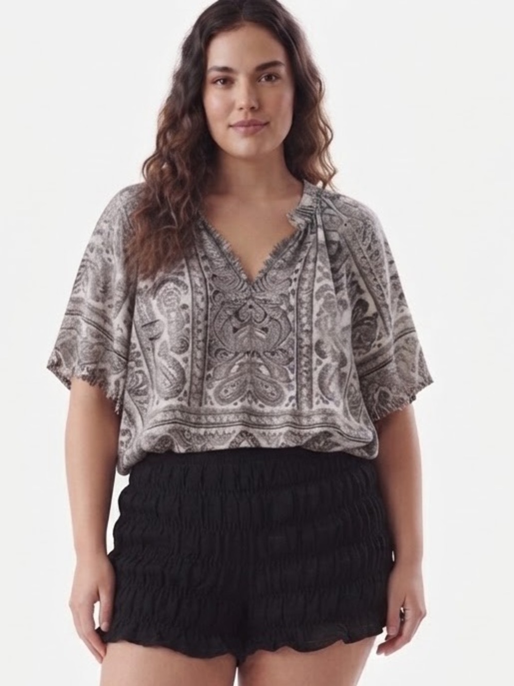 Peppermayo Black Smocked Ruffle Shorts
